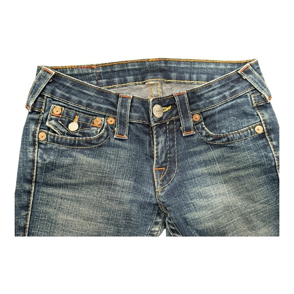 True Religion Joey Big T Flare Blue Jeans Vintage Women's Size 28 Y2K - Picture 2 of 10